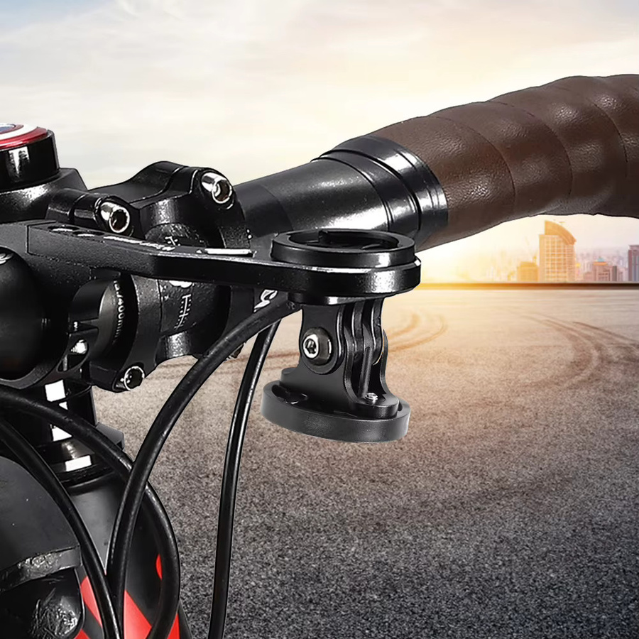 APWIKOGER Fahrrad Kamera Halterung aus Aluminium Legierung in Schwarz mit Garmin Edge Interface Adapter - Bild 3