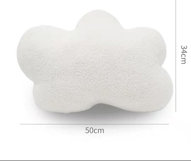 Wolkenförmiges Plüschkissen im nordischen Stil, weiß, B/H: 34 x 50 cm - Bild 1