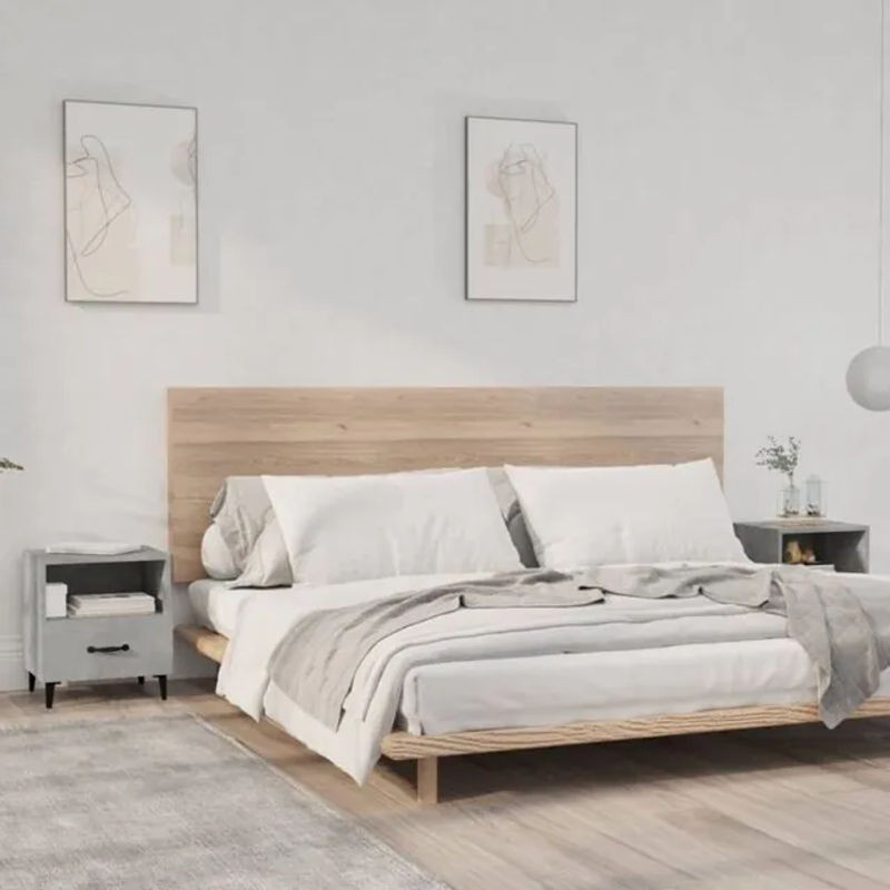 Set aus 2 Nachttischen in Betongrau aus Holzwerkstoff im skandinavischen Design von vidaxl - Bild 1