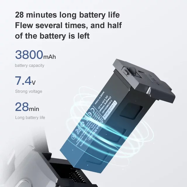 KFPLAN Ersatzbatterie für RG106 Pro und RG106 Pro Max Drohne, 7,4 V, 3800 mAh - Bild 1