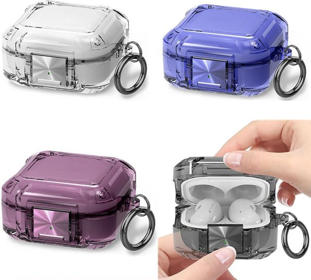 Stoßfeste Schutzhülle für Samsung Galaxy Buds Live, Buds 2, Buds Pro und Buds 2 Pro in Pink oder Transparent - Bild 1
