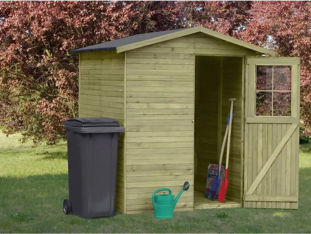 Woodtex Gerätehaus Frankfurt Gr 2 in Braun mit Fenster und Boden aus kesseldruckimprägniertem Holz - Bild 1