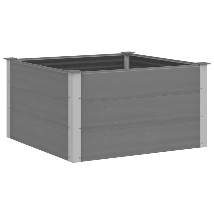 vidaXL Garten-Hochbeet aus WPC und Aluminium in Grau, B/T/H: 100 x 100 x 54 cm - Bild 2
