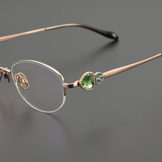 Nobler Zozo Korrektionsbrille, Halbrand, oval, Titan, Gold - Bild 1