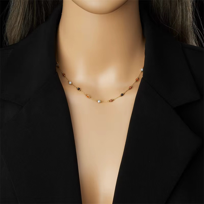 DIEYURO Schmuckset Edelstahl, Perle, Gold, Damen - Bild 4