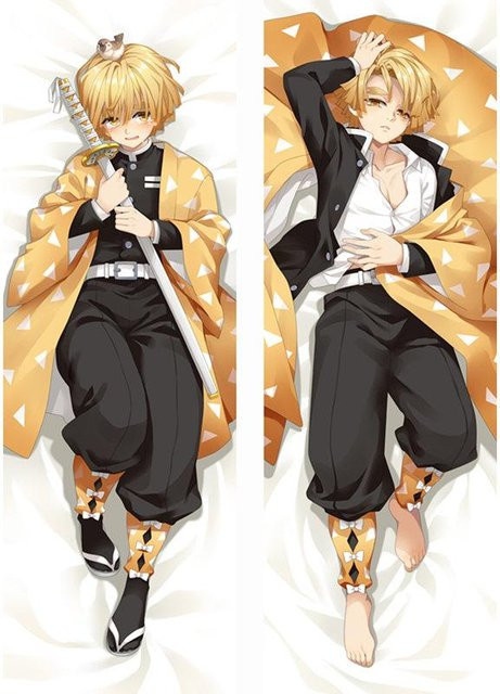 DIANASORZA Home Dakimakura Kissenbezug Anime Demon Slayer Agatsuma Zenitsu und Kochou Shinobu, zweiseitiger 3D-Druck, Multicolor, B/H: 40 x 120 cm - Bild 1