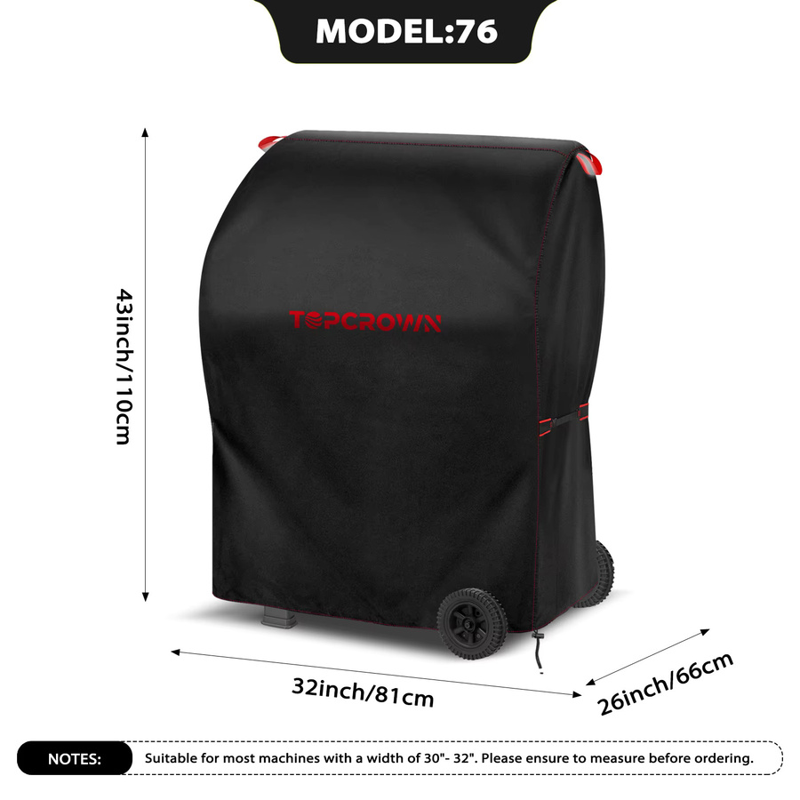 Topcrown Outdoor-Grillabdeckung Tc-420D Red Line BBQ-Abdeckung aus UV-beständigem 420D Oxford-Gewebe in Schwarz, B/H/T: 110 x 81 x 66 cm - Bild 5
