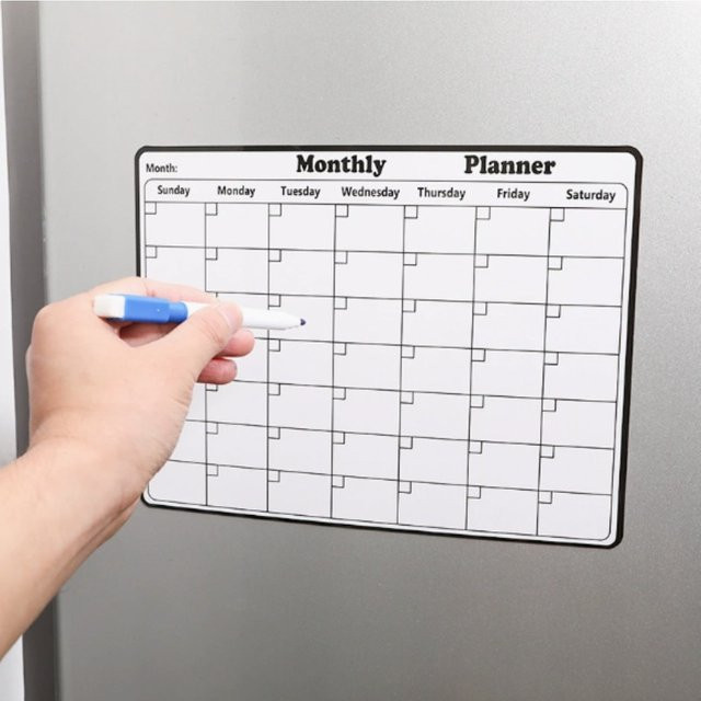 Soft Note Magnetisches Message Board White – Monatlicher und wöchentlicher Planer als löschbarer Kalenderaufkleber für den Kühlschrank - Bild 1