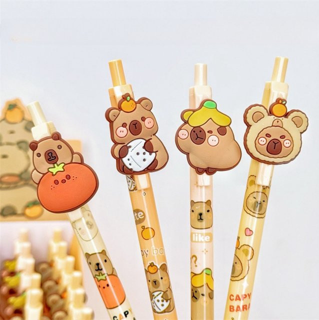 4er-Set Happy Capybara Druckbleistifte 0,5 mm von House of Novelty in Mehrfarbig für Schule und Büro - Bild 1