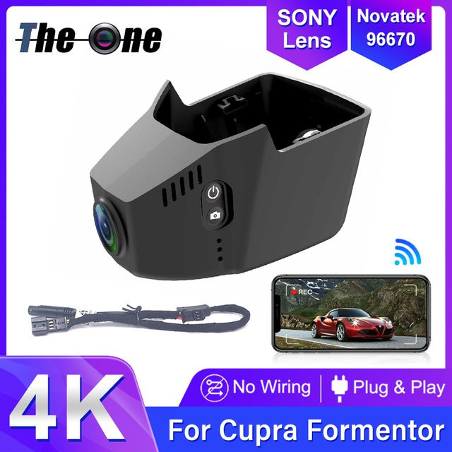 HESHECAM 4K Dash Cam für Cupra Formentor 2021-2025 mit WIFI und Vorne-Hinten Aufnahme in Schwarz - Bild 1