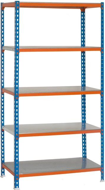 PROREGAL Schwerlastregal Big Metal Shark, Farbe Blau-Orange, H x B x T: 200 x 110 x 50 cm, Fachlast 200 kg - Bild 1