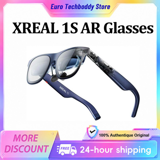 Xreal 1S AR-Brille mit 500 Zoll virtuellem Bildschirm, 3DoF, echtem 3D-Effekt und X1-Chip, kompatibel mit iPhone 16/17, Switch und Handhelds - Bild 1