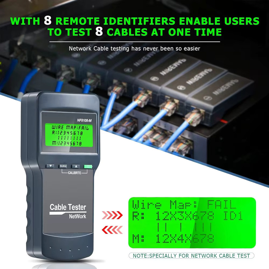 NOYAFA NF-8108M Professioneller Netzwerkkabeltester mit Längenmessung und Kabelverfolger in Schwarz - Bild 5