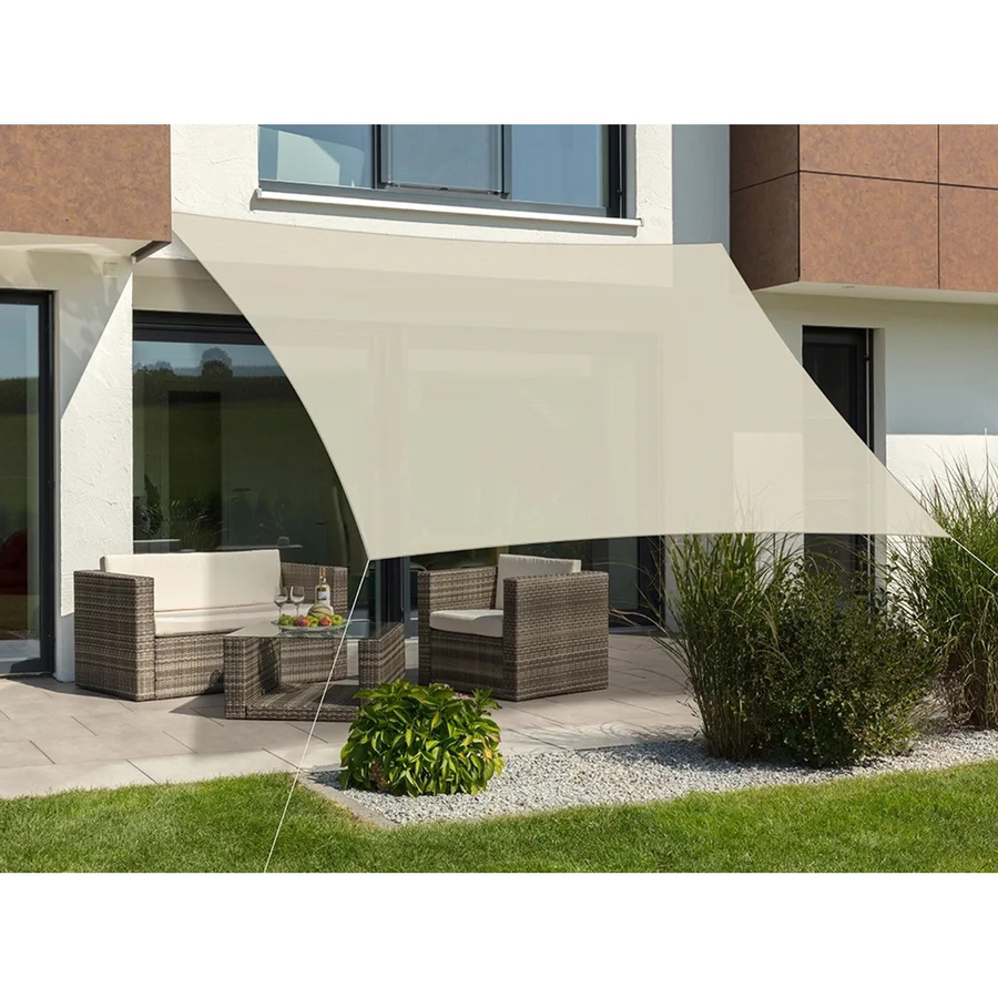 Schneider Schirme Sonnensegel Teneriffa quadratisch, Farbe: Weiss/Beige, B/T: 500 x 500 cm - Bild 2