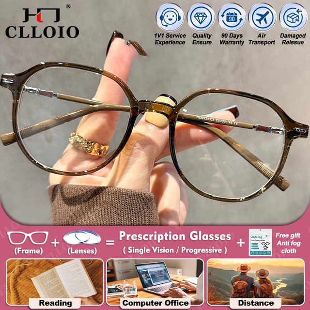 CLLOIO Korrektionsbrille, quadratisch, Vollrand, Kunststoff, braun, Damen - Bild 1