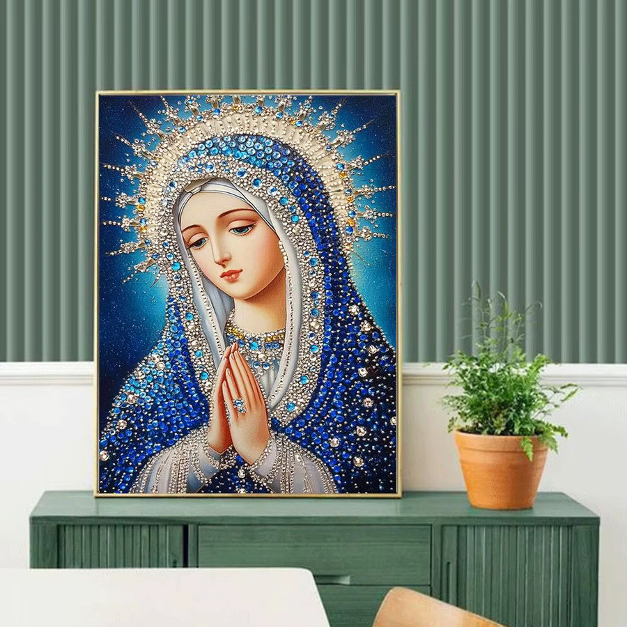 Huacan 5D DIY Diamantmalerei Porträt als Mosaik-Stickerei mit Vollbohrern - Bild 3