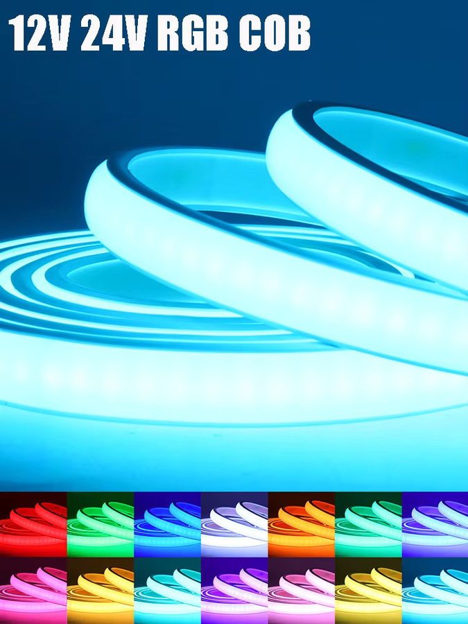 XUNATA RGB COB Neon LED-Streifenband aus Silikonschlauch, Wasserdicht, Multicolour, 12V, Länge: 240 cm - Bild 6