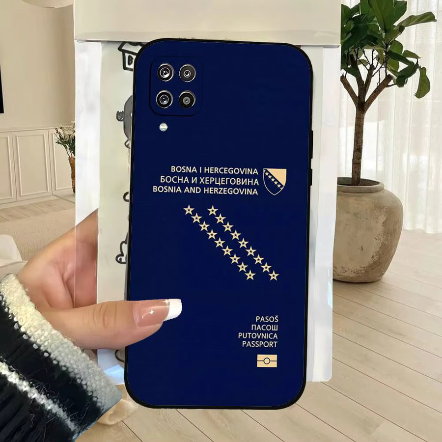 Samsung Handyhülle Soft Cover mit Bosnien und Herzegowina Reisepass Design in Blau für Galaxy S21 S22 S23 S24 S25 S26 Ultra FE Plus 5G und A52S - Bild 3
