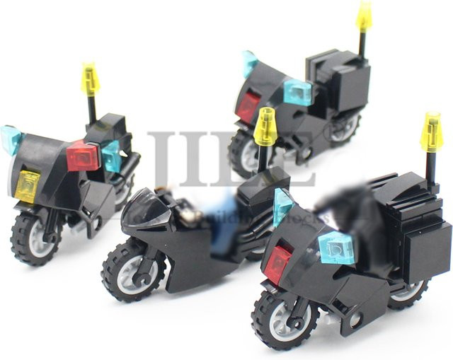 jile DIY Stadt Militärfiguren Armee Soldaten SWAT Polizei Langlaufmotorrad, Bausteine - Bild 1
