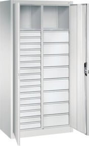 C+P Werkzeugschrank Acurado 7035/7035 in Grau mit Türen und Schloss, H: 195,0 cm, B: 93,0 cm, T: 50,0 cm - Bild 1