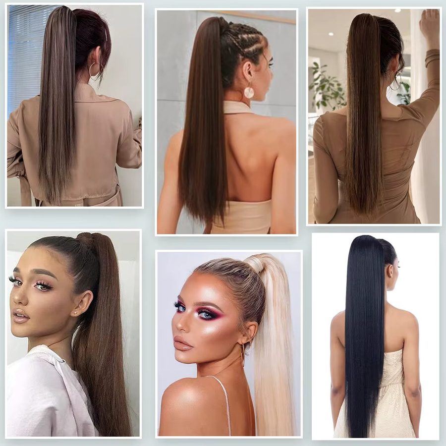 Lansa Haarteil Pferdeschwanz, synthetisch, lang, gerade, braun, Damen - Bild 2