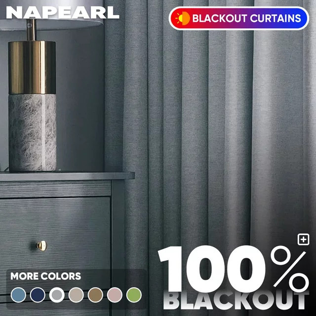 NAPEARL Verdunkelungsvorhänge für Fenster und Türen in Schwarz und Dunkelblau mit 100 % Lichtschutz - Bild 1