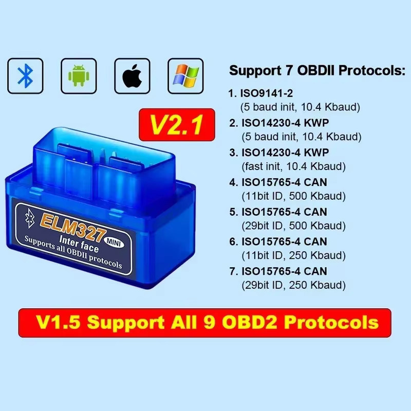 Bluetooth 5.1 MINI ELM327 OBD2 Scanner Auto Diagnose Werkzeug Code Reader für Android, iOS und Windows - Bild 4