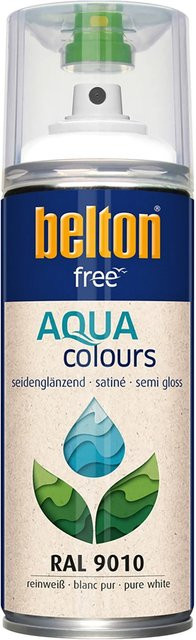 Belton Free AQUAcolours Buntlack RAL 9010 Reinweiß seidenglänzend wasserbasiert 400 ml - Bild 1