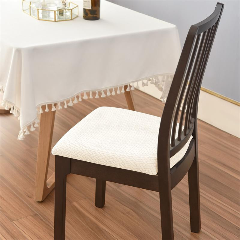 Jacquard Stuhlsitzbezug mit Gurten für Esszimmer, elastischer Stuhlbezug aus Polyester und Elasthan in schlichtem Design - Bild 2