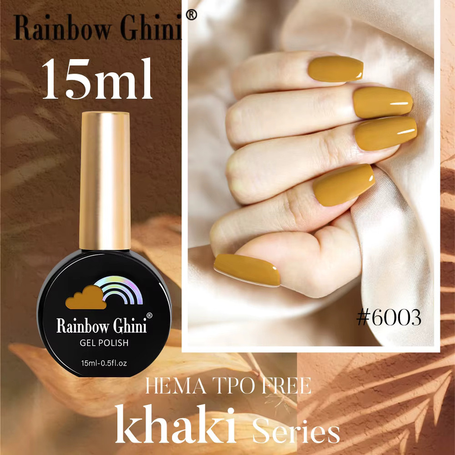 Rainbow Ghini Soak-Off UV-Gel-Lack, Khaki & Macaron, 15 ml - Bild 3