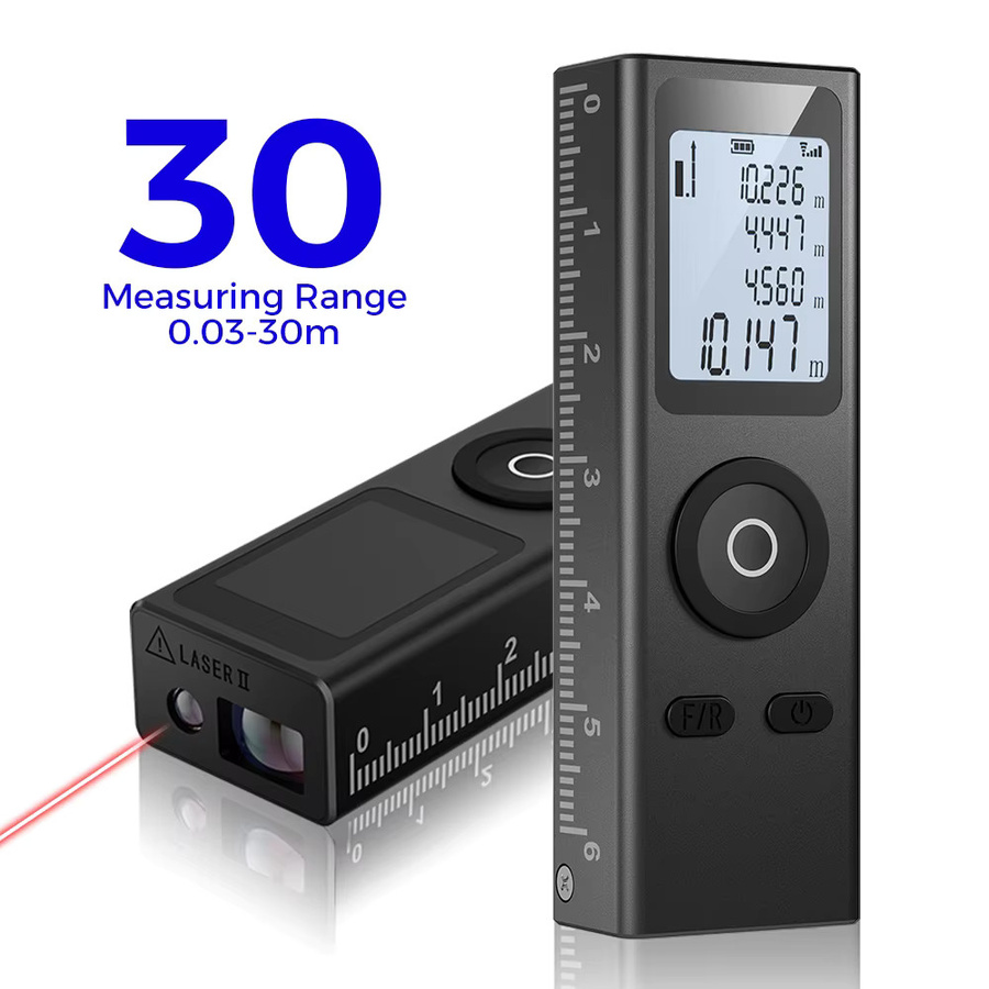 Mini Infrarot-Laser-Entfernungsmesser in Schwarz mit 30m Reichweite und USB-Ladefunktion - Bild 5