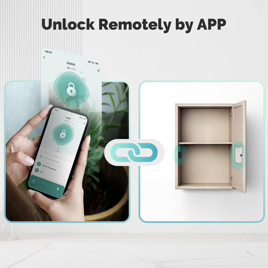 MOES Tuya Smart Lock Bluetooth Keyless Entry mit App-Steuerung und IC-Karte für Schränke, Schubladen und Holztüren - Bild 2
