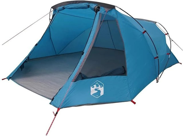 vidaXL Tunnelzelt mit Dach in Blau und Grau, B/T/H: 328 x 228 x 115 cm - Bild 1