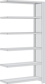 Regalwerk BERT Büroregal Anbaufeld Seitenwand aus Vollblech, Farbe: Grau, H x B x T: 200 x 100,5 x 60 cm - Bild 1