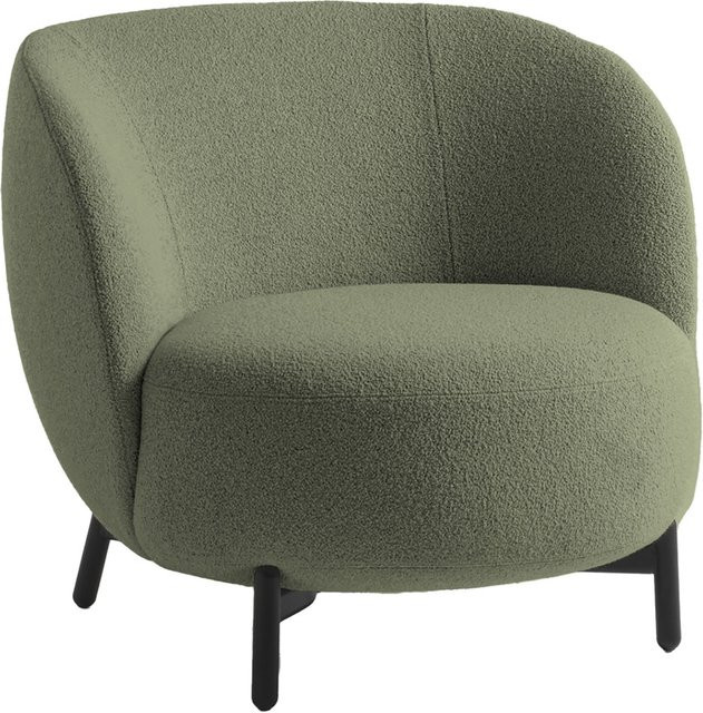 Kartell Lunam Sessel Orsetto mit grünem Bouclé-Stoff und Metallgestell - Bild 1