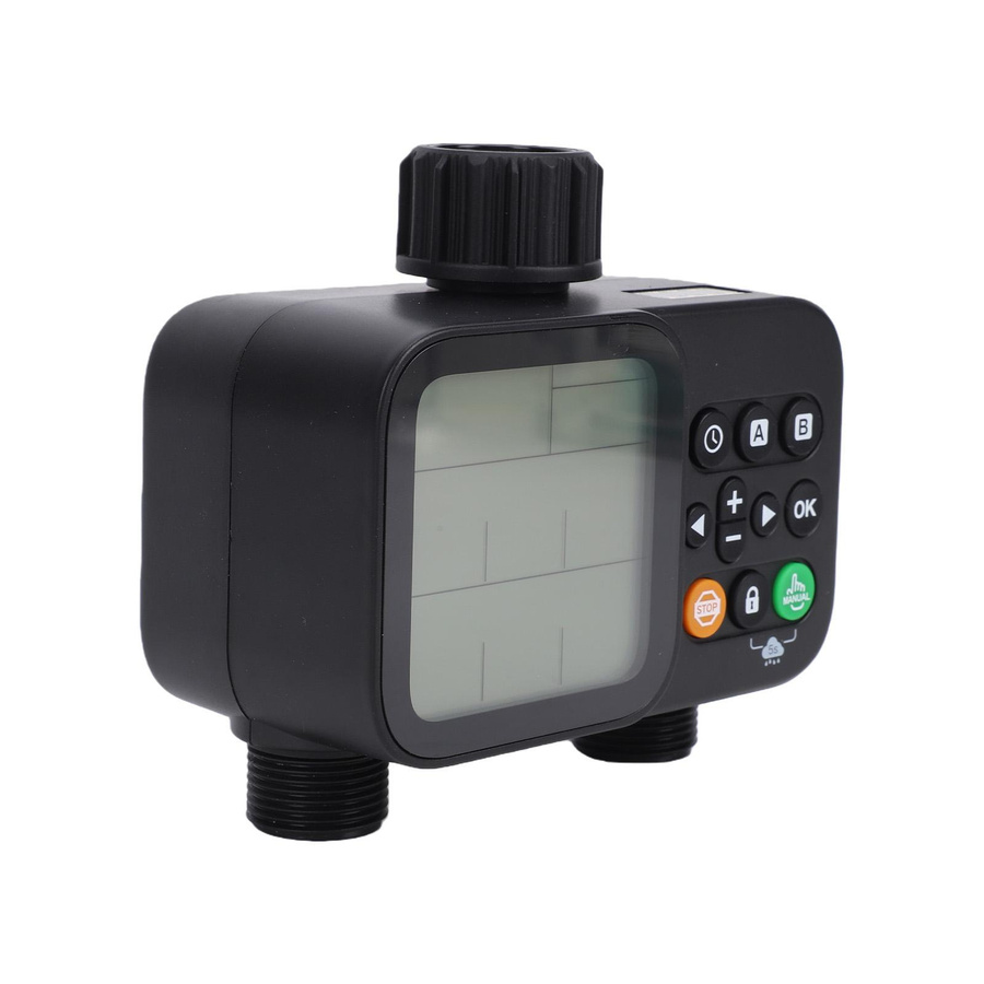 Digitale 2-Zonen Gartenschlauch Bewässerungszeitschaltuhr mit 8 Programmierbaren Einstellungen, Automatischer Regenverzögerung und großem 3,3-Zoll LCD-Display - Bild 2