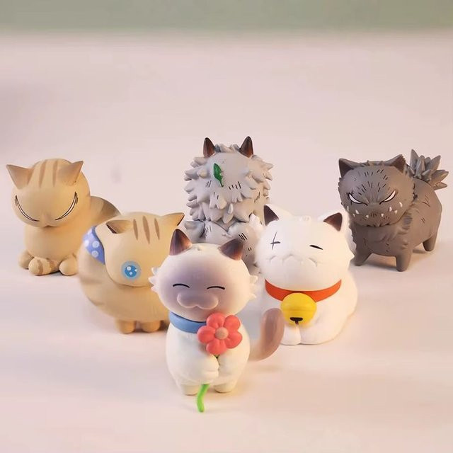 Bandai Katzen-Serie, Blind Box, 6-teiliges Set, Katzen-Tierfigur, PVC Mini-Puppe - Bild 1