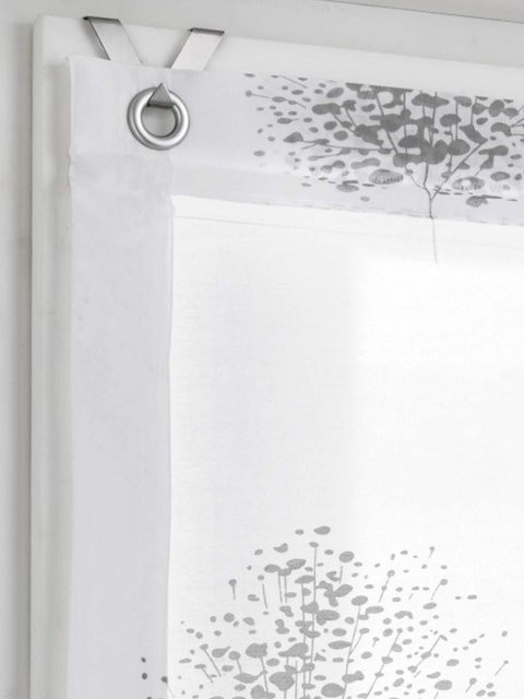 Raffrollo Heine Home Floral Anthrazit Semi-Transparent aus Baumwolle und Polyester mit Klemmfix-Aufhängung - Bild 1