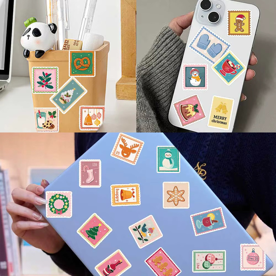 50 Stück Weihnachten Graffiti Aufkleber, wasserfeste Cartoon Sticker in Multicolour für DIY-Projekte, Telefon, Briefe und Skateboard - Bild 3