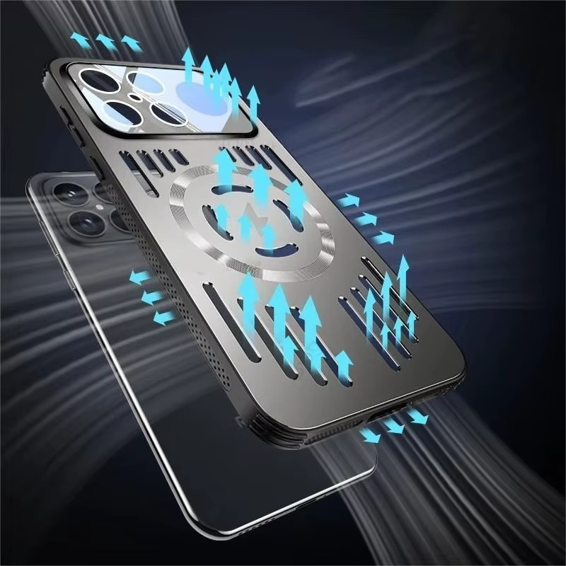 Xiaomi Poco F8 F7 Pro Ultra Schutzhülle aus Aluminiumlegierung in Schwarz mit Wärmeableitung und magnetischer Ladefunktion - Bild 3