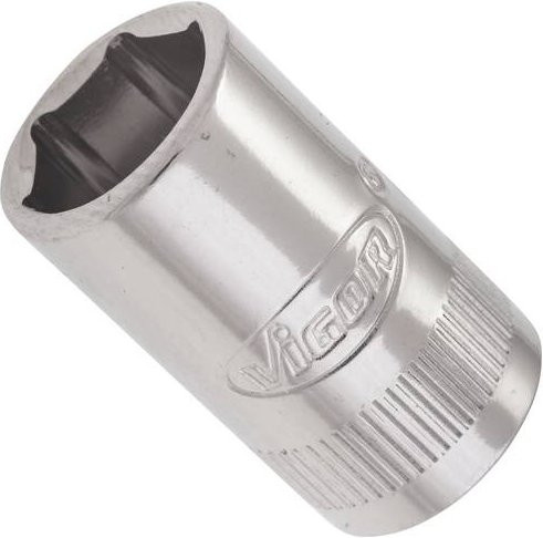 Vigour Steckschlüsseleinsatz V2422N mit 1/4 Zoll Innenvierkant und 10mm Außensechskant Profil in Silber, Gesamtlänge: 25 mm - Bild 1