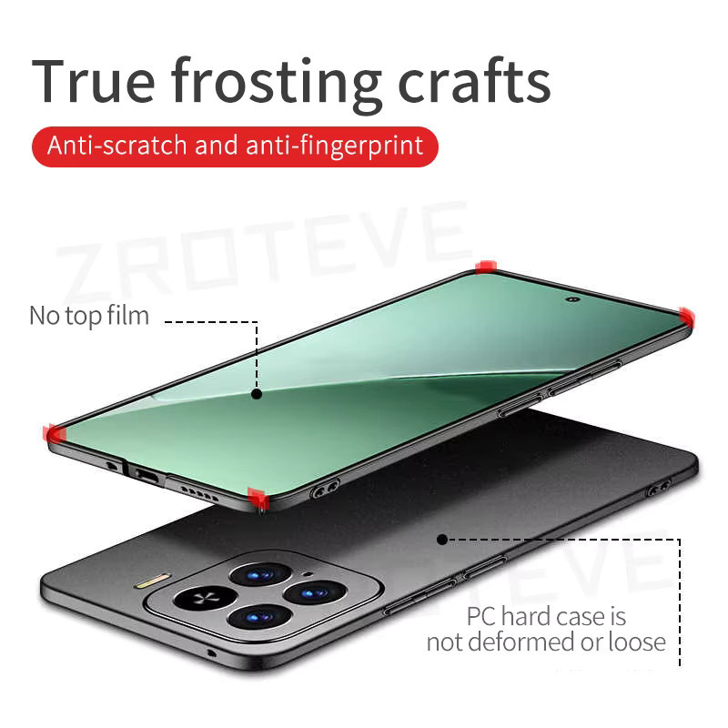 ZROTEVE Schutzhülle für Xiaomi 15T Pro, schlanke matte Handyhülle aus hartem PC in Schwarz - Bild 5