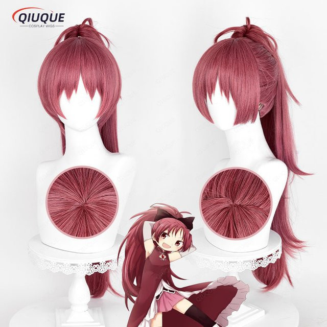 QIUQUE Sakura Kyoko Cosplay Perücke, Rose Red, Synthetisch, Lang - Bild 1