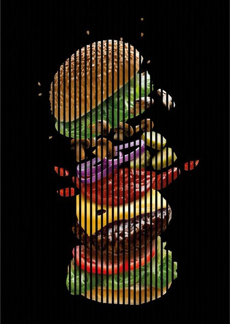 FN Acustico Akustikplatte Burger Bunt aus PET und MDF mit Klebefläche, B/H: 169,3 x 240 cm, Tiefe: 1,9 cm - Bild 1
