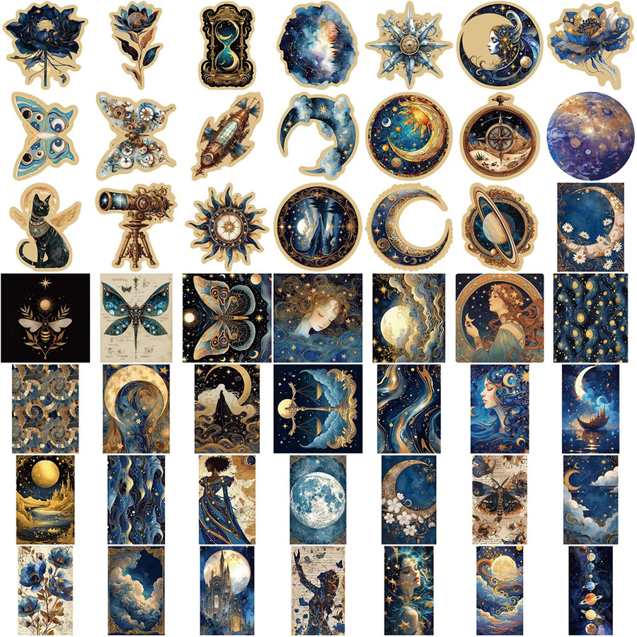 Rspctou Universum-Galaxie-Aufkleber, Planeten-Mond-Cartoon-Sticker, 10-teiliges Set - Bild 4