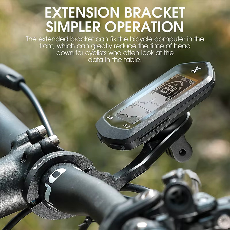 WEST BIKING Verstellbare Fahrradcomputerhalterung aus Aluminiumlegierung in Schwarz für Garmin, Bryton, XOSS und GoPro - Bild 5