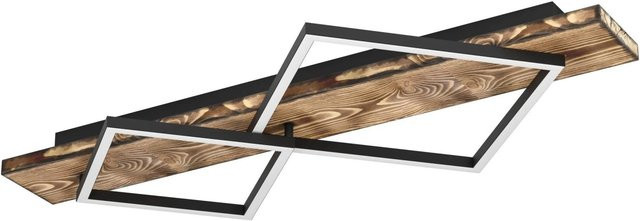 Eglo LED Deckenleuchte Boyal Rustikal in Schwarz und Holz, B: 78 cm, T: 40 cm - Bild 1