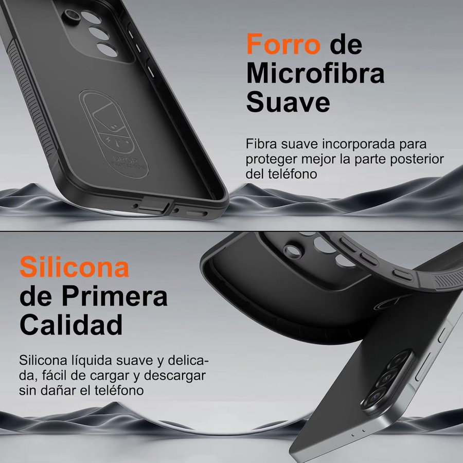 Huikai Silikonhülle für Samsung Galaxy A57 und Samsung Galaxy A37 in Schwarz mit Mikrofaserfutter und stoßfestem Kameraschutz - Bild 3