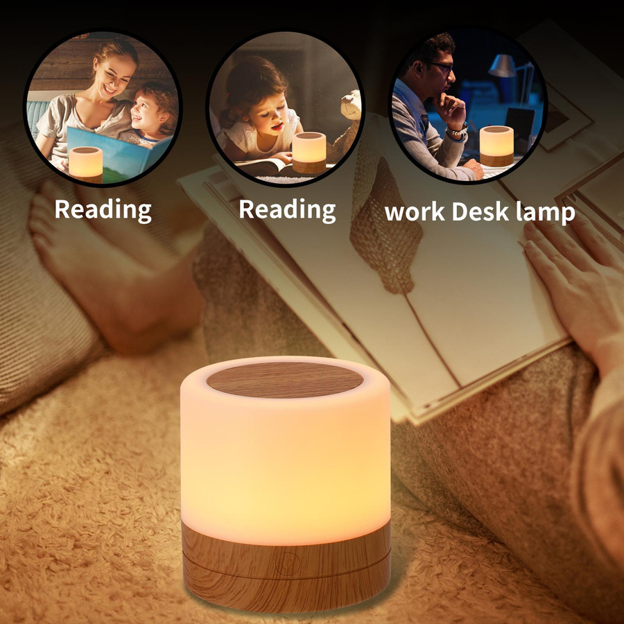 TOMTOP JMS RGB LED Nachtlicht in Weiß mit Fernbedienung und Touch-Funktion für Schlafzimmer und Kinderzimmer, USB-Betrieb - Bild 6