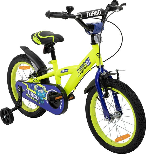 Actionbikes Turbo Kinderfahrrad, 16 Zoll, mit Stützräder, V-Brake-Bremsen, Lenker-/Kettenschutz, Klingel - Bild 1